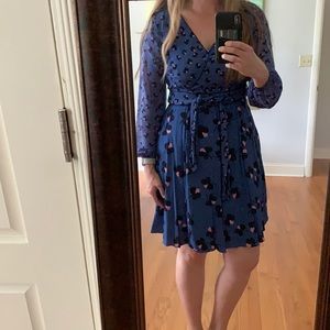 Boden Multi Print Faux Wrap Dress size 8P